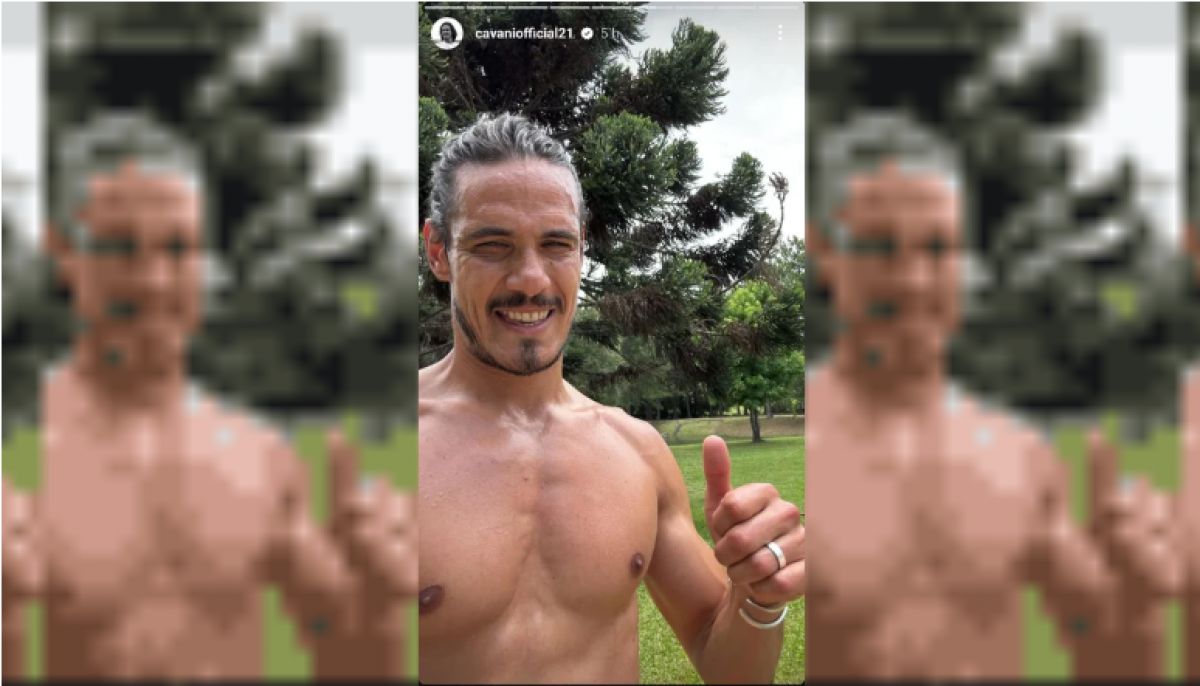 Cavani no descansa y entrena fuerte para romperla en Boca