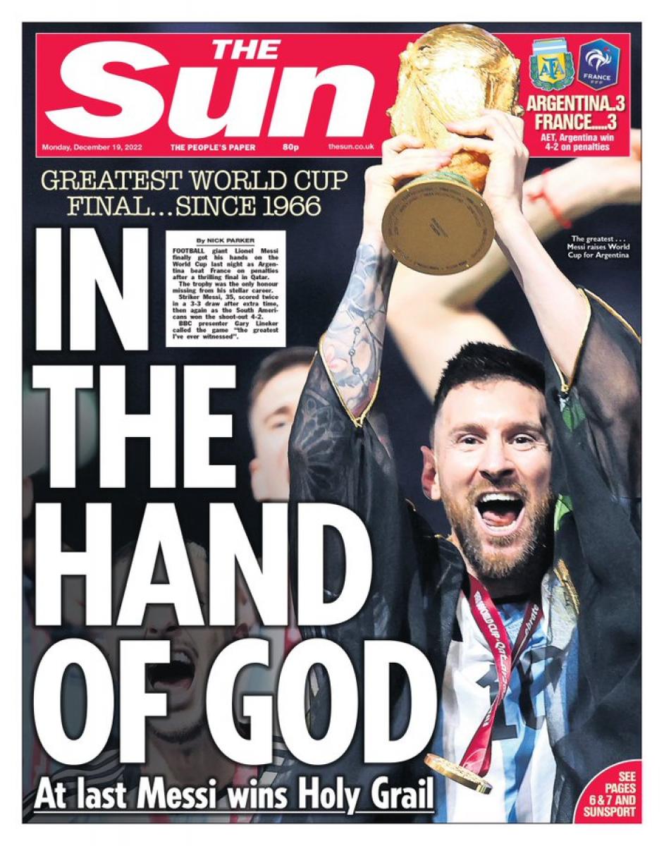En las manos de Dios, titulo The Sun. 