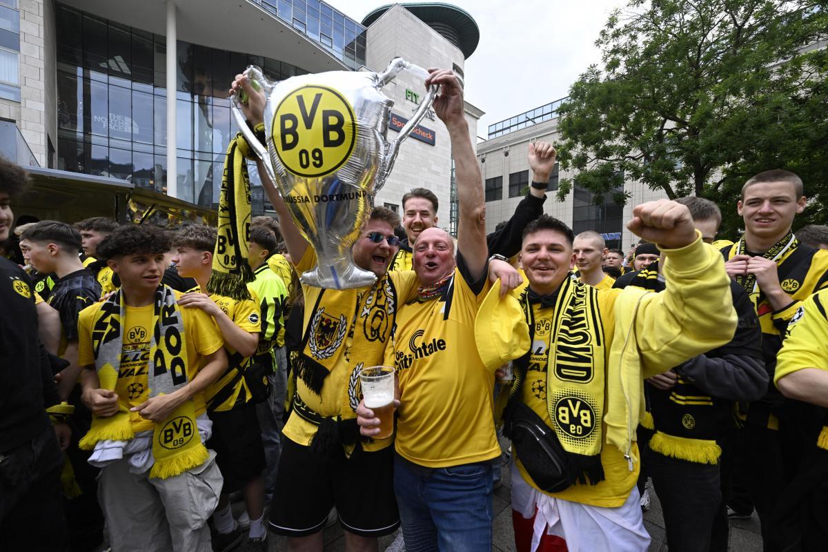 Marea amarilla de 100.000 hinchas del Dortmund en Londres por la final de la Champions