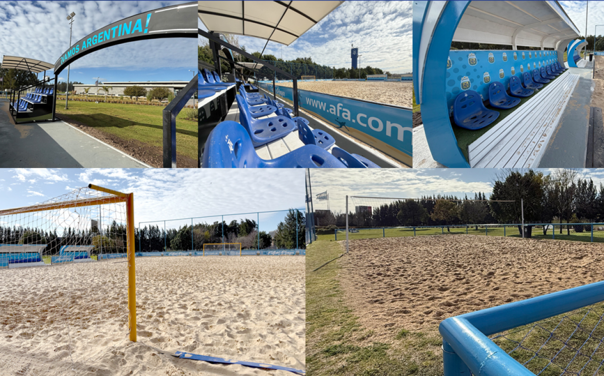 Más obras en la Casa de los Campeones del Mundo: La cancha de Fútbol Playa, al primer nivel